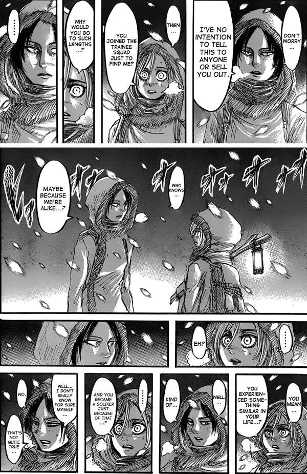 Ymir e Christa/Historia são um casal lésbico em Attack on Titan - Purebreak